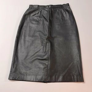 Leather pencil skirt